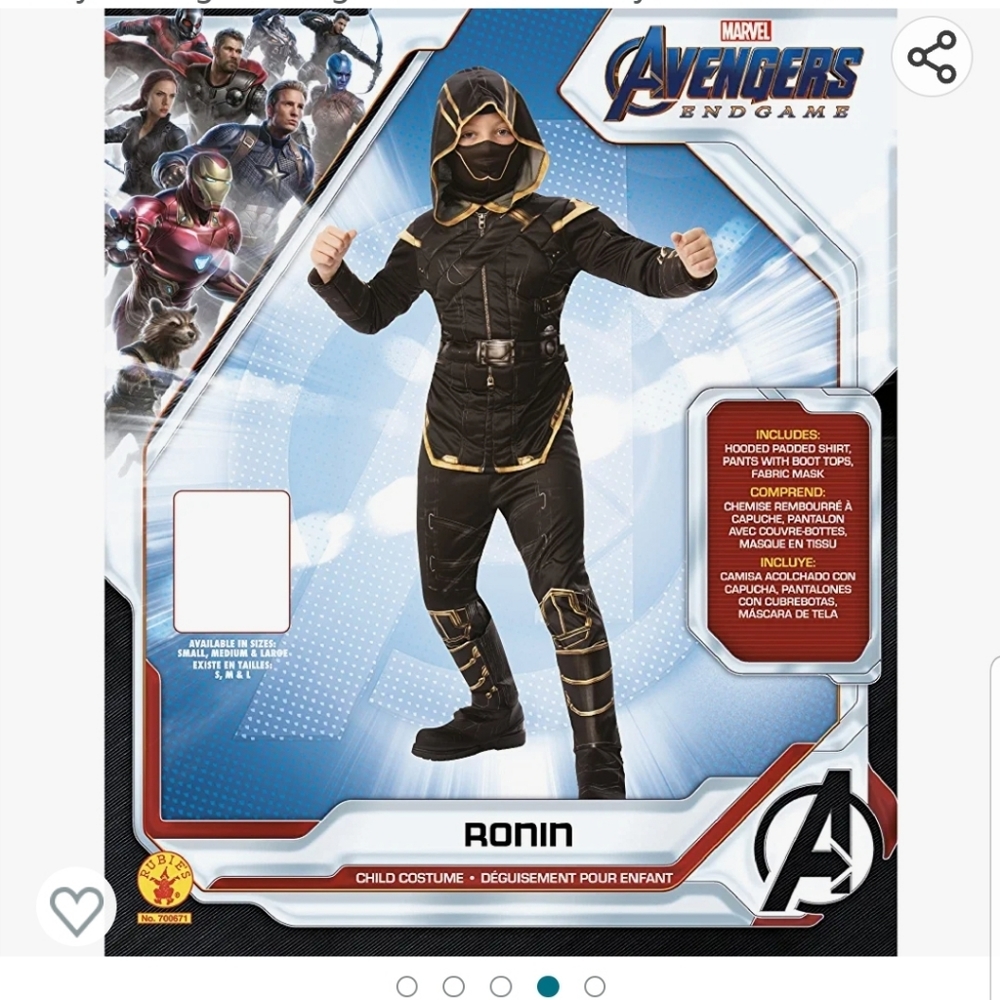 Marvel Avengers Ronin Hawkeye costume size S Rubie's